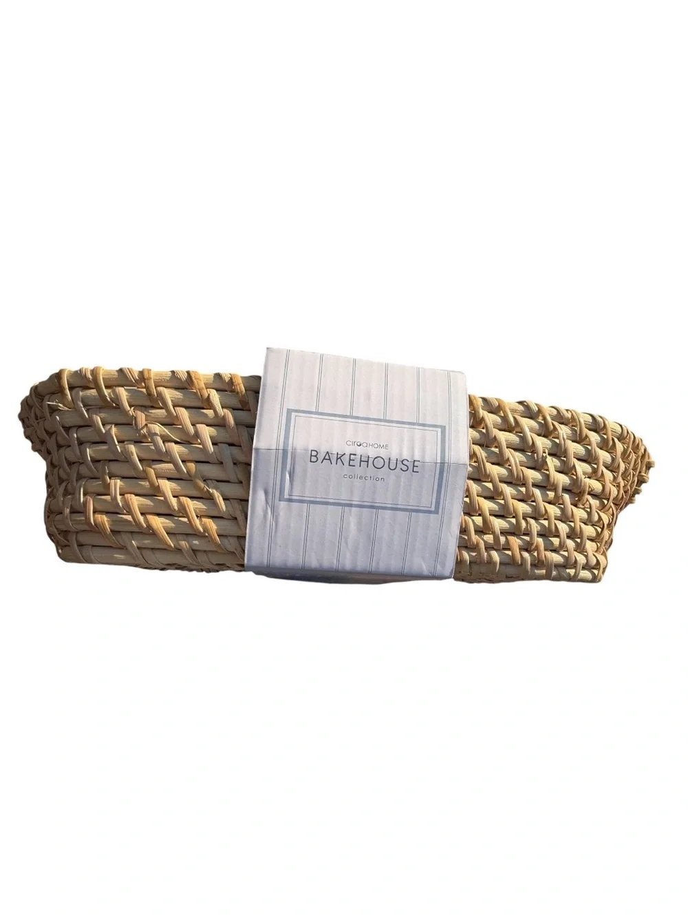 Ciroa Bakehouse Stoneware Rectangular Baking Dish & Rattan Basket new